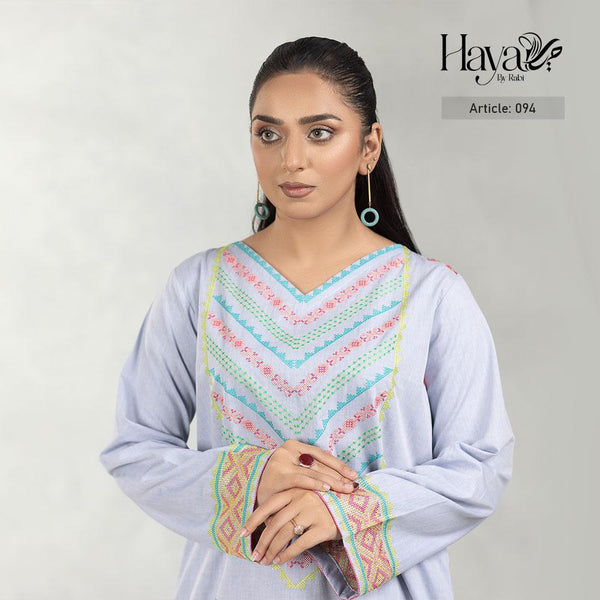 Sky Blue Kurti Multicolor Embroidery