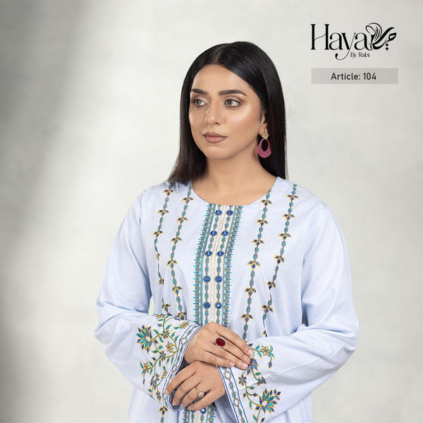 Sky Blue Kurti Blue Yellow Embroidery